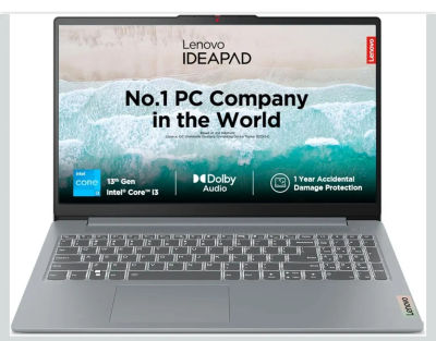 Lenovo IdeaPad Slim 3 13th Gen Intel Core i3-1315U 15.6 Inch (39.6cm) FHD Thin & Light Laptop (8GB RAM/512GB SSD/Windows 11/Office Home 2024/Grey/1.62Kg), 82X700HHIN