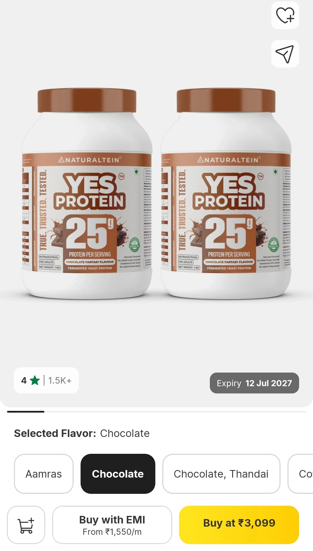 NATURALTEIN Fermented Yeast Protein Powder | 2kg AT ₹3000