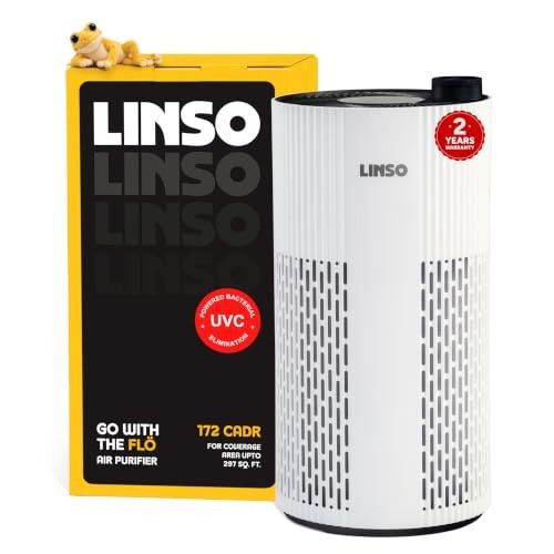 LINSO FLO India's 1st UVC Air Purifier For Bedroom 172 m³/h CADR, 297 Sq Ft