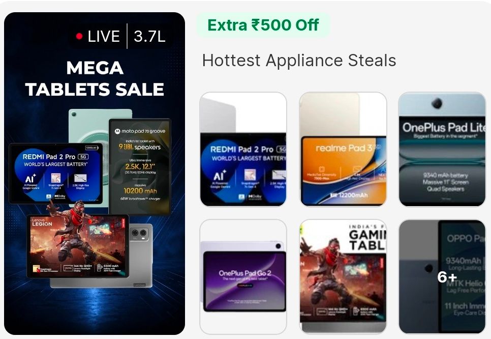 Extra 500 off on hottest appliances steals - liveshop