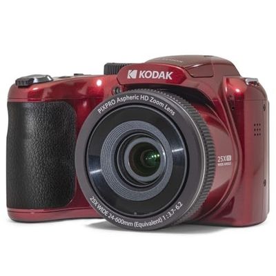 Kodak PIXPRO AZ255-RD 16MP Digital Camera 25X Optical Zoom 24mm Wide Angle Lens Optical Image Stabilization 1080P Full HD Video 3" LCD Vlogging Camera (Red)