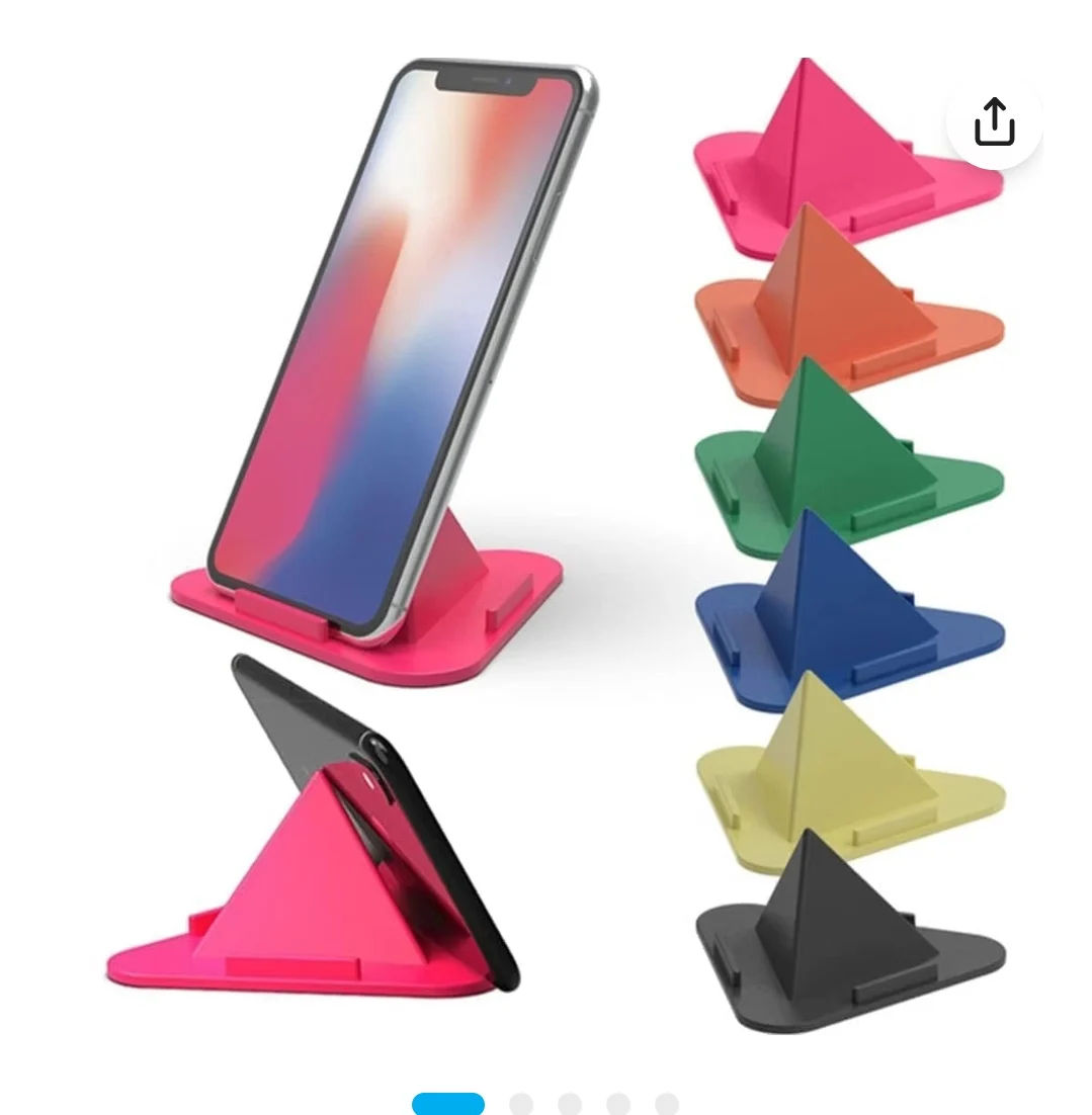 DealZone 3-Sided Pyramid Mobile Phone Desktop Stand - Pack of 5 (MULTICOLOR)