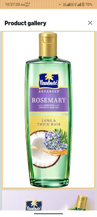 Parachute Advansed Rosemary-enriched Coconut Hair Oil| Rosemary Hair Oil