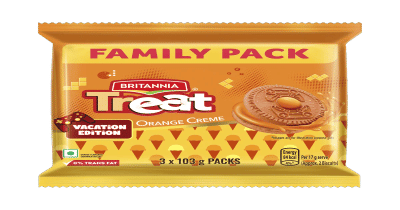 61% off || Britannia Treat Orange Creme Sandwich Biscuits
