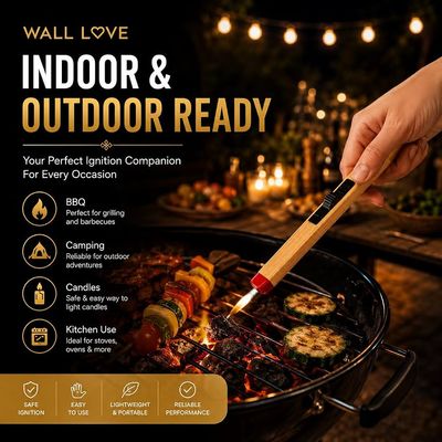 Match Stick Shaped Gas Lighter for Kitchen | Candle Lighter Stick Matchstick Design Refillable for Candles Kitchen Stove BBQ Camping Indoor Outdoor Use