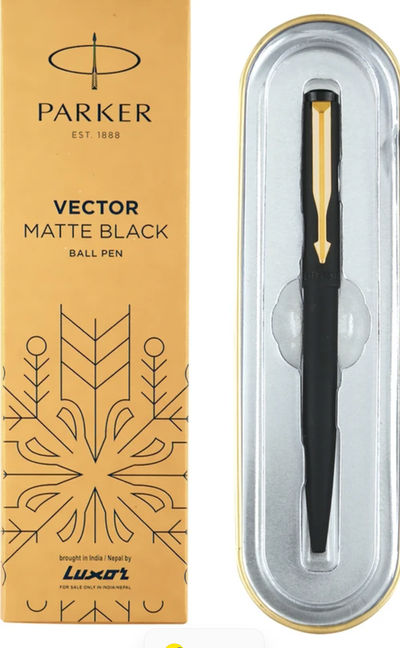 Parker Vector Matte Black, Gold Trim Ball Pen on Flipkart
