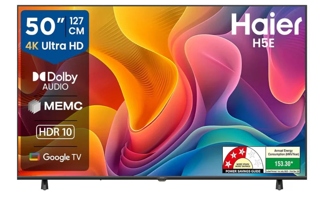Haier H5E Series 127cm (50) 4K Ultra HD Smart LED Google TV 50H5E