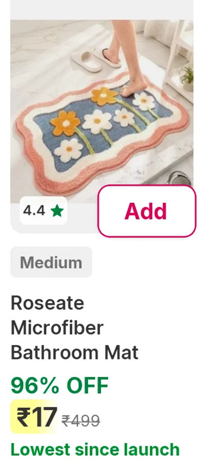 Minutes : Roseate Microfiber Bathroom Mat