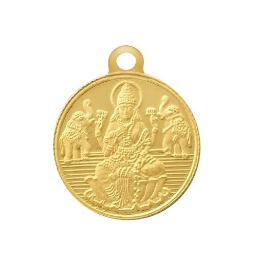 Bangalore Refinery 2 Gram Round Lakshmi 24k (999) Gold Pendant (without hook)