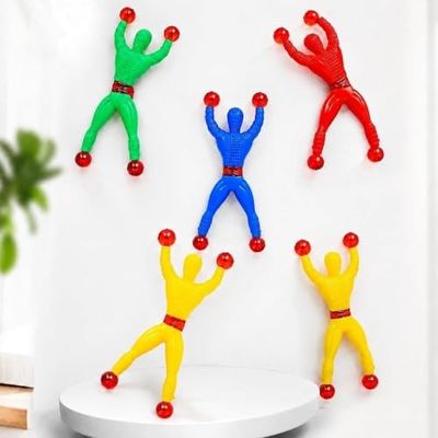 Sticky Wall Climber Toy Flexible Figure Sticky Ball Hands-Feet Pack of 5