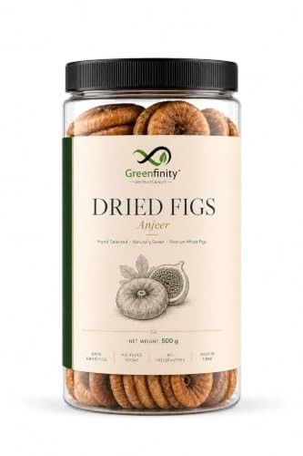 GreenFinity Premium Anjeer 500g | Whole Dried Figs | Naturally Sweet & Soft | High Fibre Dry Fruit | Healthy Snack for Daily Use | Fresh Resealable Pack