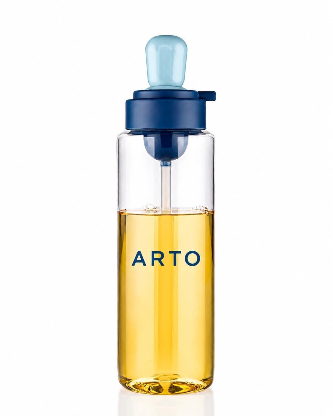 Arto 2-in-1 Oil Dispenser Bottle with Silicone Brush | 1 Litre Plastic Cooking Oil Pourer Bottle with Basting Brush Applicator | Leak Proof Drip Free Oil Bottle for Kitchen Olive Oil Vinegar Sauce