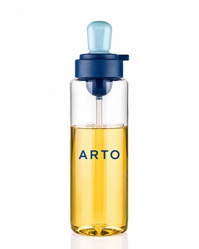 Arto 2-in-1 Oil Dispenser Bottle with Silicone Brush | 1 Litre Plastic Cooking Oil Pourer Bottle with Basting Brush Applicator | Leak Proof Drip Free Oil Bottle for Kitchen Olive Oil Vinegar Sauce