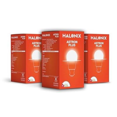 Halonix B22D 10-Watt Led ASTRON Plus (Pack of 3, White, Round)