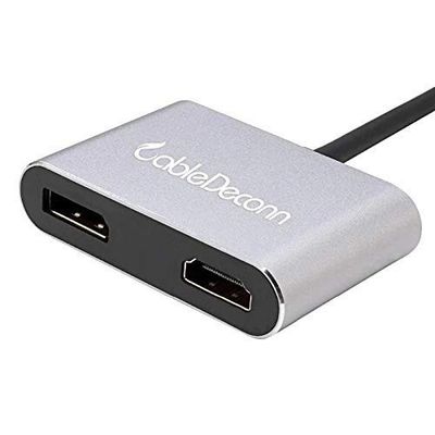 F0308 2 in 1 Type-C Male to 4K HDMI/DP Female USB-C Converter