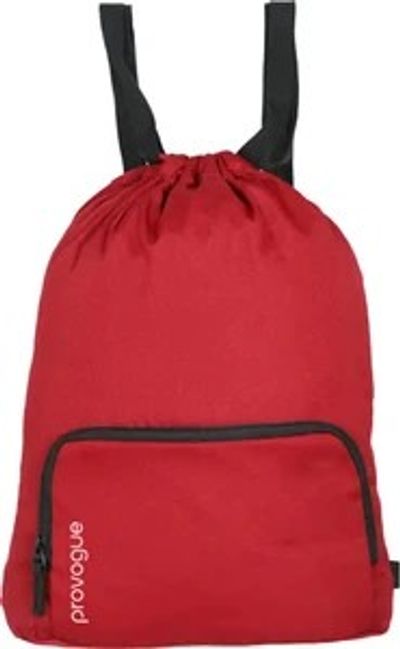 PROVOGUE Small 15 L Drawstring Backpack for Gym, Sports, Travel & College (Red)