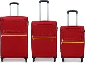 METRONAUT Soft Body Set of 3 Luggage 4 Wheels - Tonlite Combo Set...more