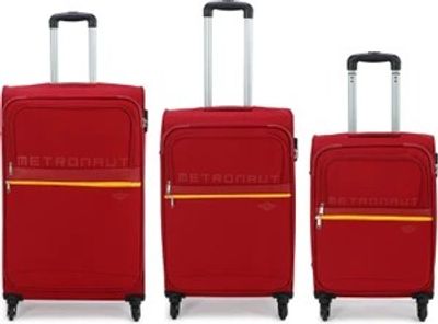 METRONAUT Soft Body Set of 3 Luggage 4 Wheels - Tonlite Combo Set...more