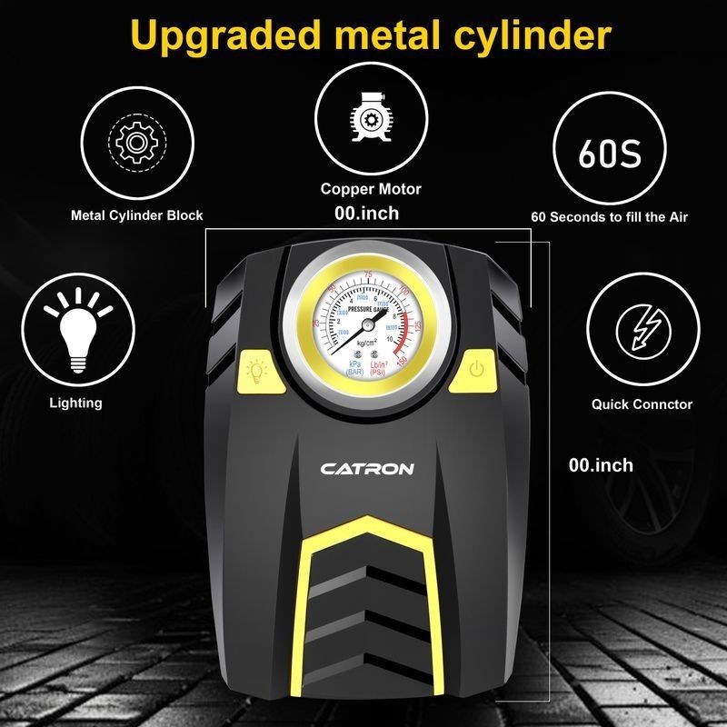 Catron 150 psi Tyre Air Pump for Car & Bike (Bleeder Valve Present)