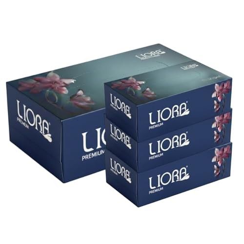 Liora 2 Ply Facial Tissue Box (Pack of 4) | 400 Sheets