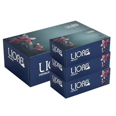 Liora 2 Ply Facial Tissue Box (Pack of 4) | 400 Sheets