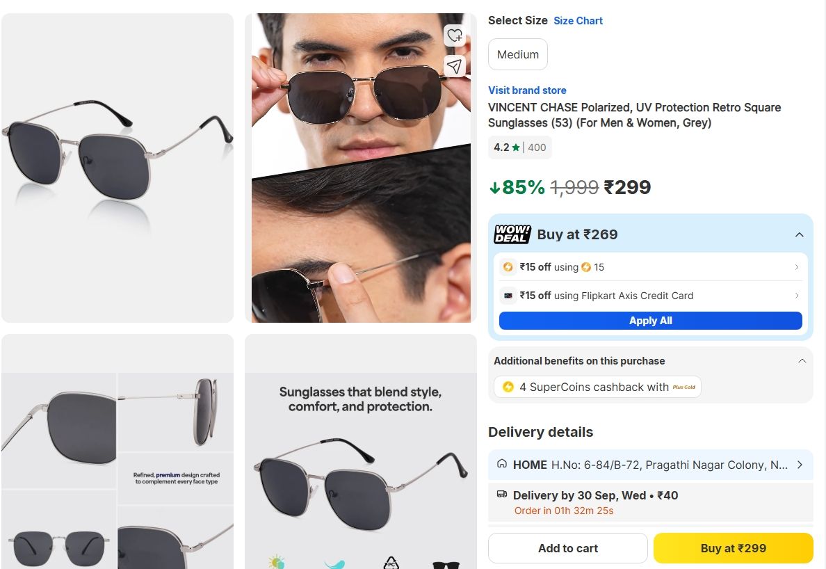 VINCENT CHASE Sunglasses @ 299