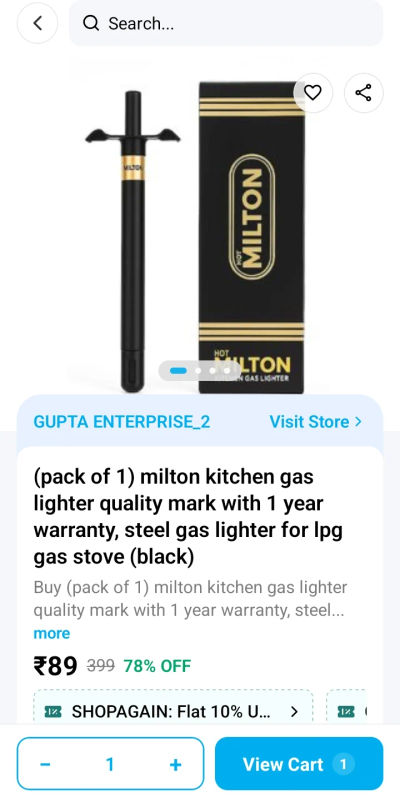 MILTON GAS LIGHTER || 1 YEAR WARRANTY