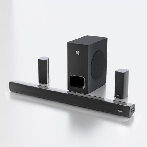 Govo Gosurround 945 Pro Home Theatre Soundbar, 260W, 5.1 Channel, with Subwoofer and Satellite Speakers, Bluetooth 5.3, HDMI ARC, AUX, USB (Platinum Black)