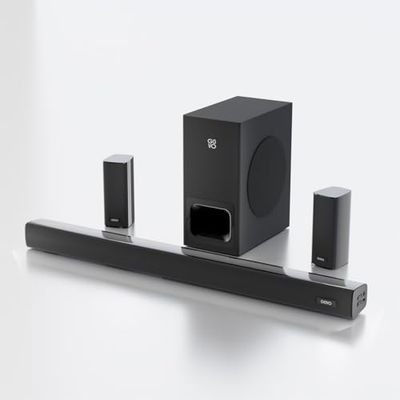 Govo Gosurround 945 Pro Home Theatre Soundbar, 260W, 5.1 Channel, with Subwoofer and Satellite Speakers, Bluetooth 5.3, HDMI ARC, AUX, USB (Platinum Black)