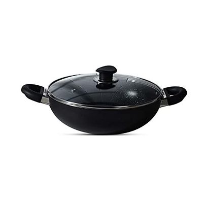 BERGNER Essential Plus 5-Layer Non-Stick 20cm Kadai with Glass Lid, 2.3 L [Apply Coupon]