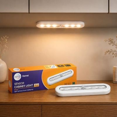wipro Garnet Motion Sensor Cabinet Light SL2 | Neutral White | Auto On/Off Lights for Kitchen, Wardrobe & Shelf | Wireless | Magnetic Stick On | Battery Required Separately (4*AAA) | PK 1