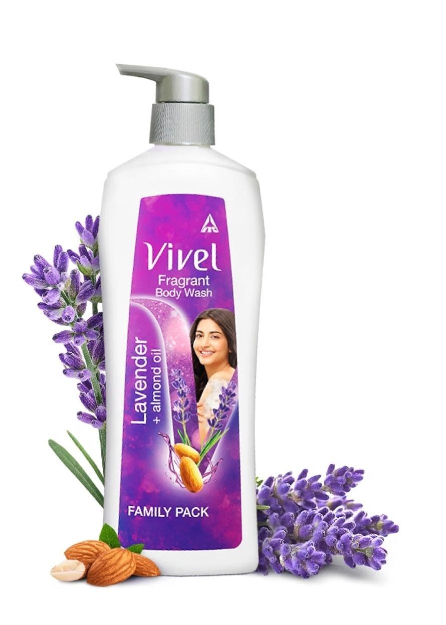 Vivel Fragrant Body Wash, Lavender & Almond Oil Shower Gel, 450 ml