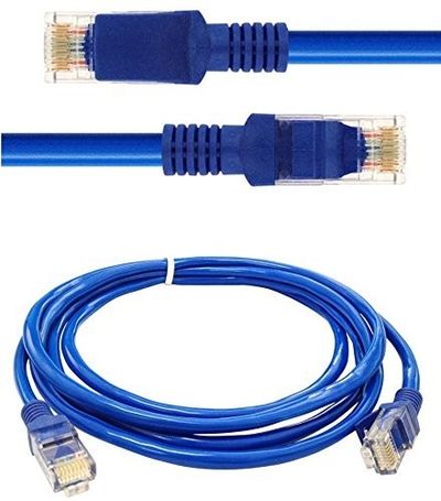 SCHOFIC CAT-5 Shielded RJ45 Ethernet Patch Network Cable Professional Gold Plated Plug STP Wires Cat 5 Networking Cable Premium/Patch/Modem/Router/LAN/ADSL - Blue (1 METER, 1)