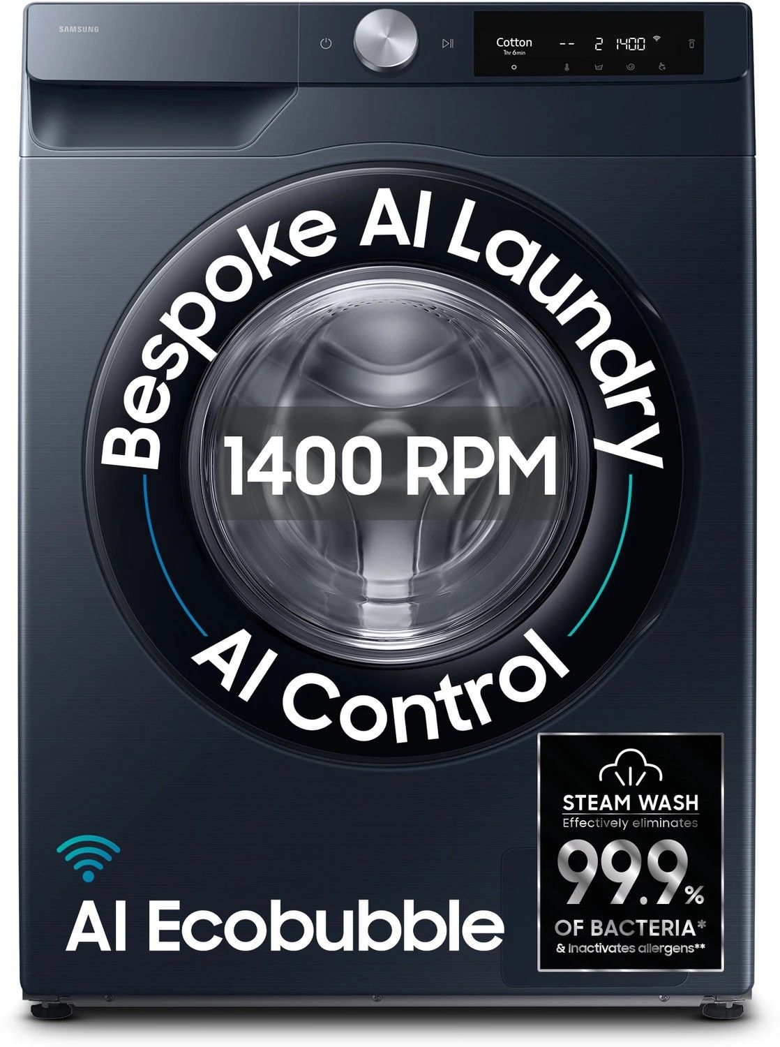 Samsung 12 kg 5 Star, AI Control, AI Ecobubble, Super Speed, Wi-F...more