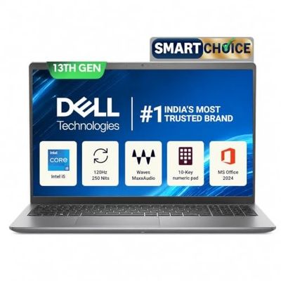 Dell 15 SmartChoice (Previously Inspiron), Intel 13th Gen Core i5-1334U, 16GB, 1TB SSD, FHD,15.6"/39.62cm, Win 11, MSO'24, Silver, 1.62kg, [Dell 15], 12 Month McAfee, Backlit KB, Thin & Light Laptop