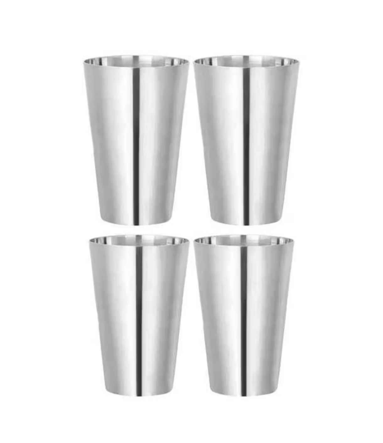 Zepto - BAY6 Steel Plain Glass 7 Inch | 4 Piece