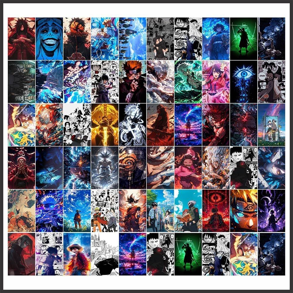 Anime Character Poster Set 4x6 Inch | 30 PCS Mini Anime Posters | Multicolor Wall Decor