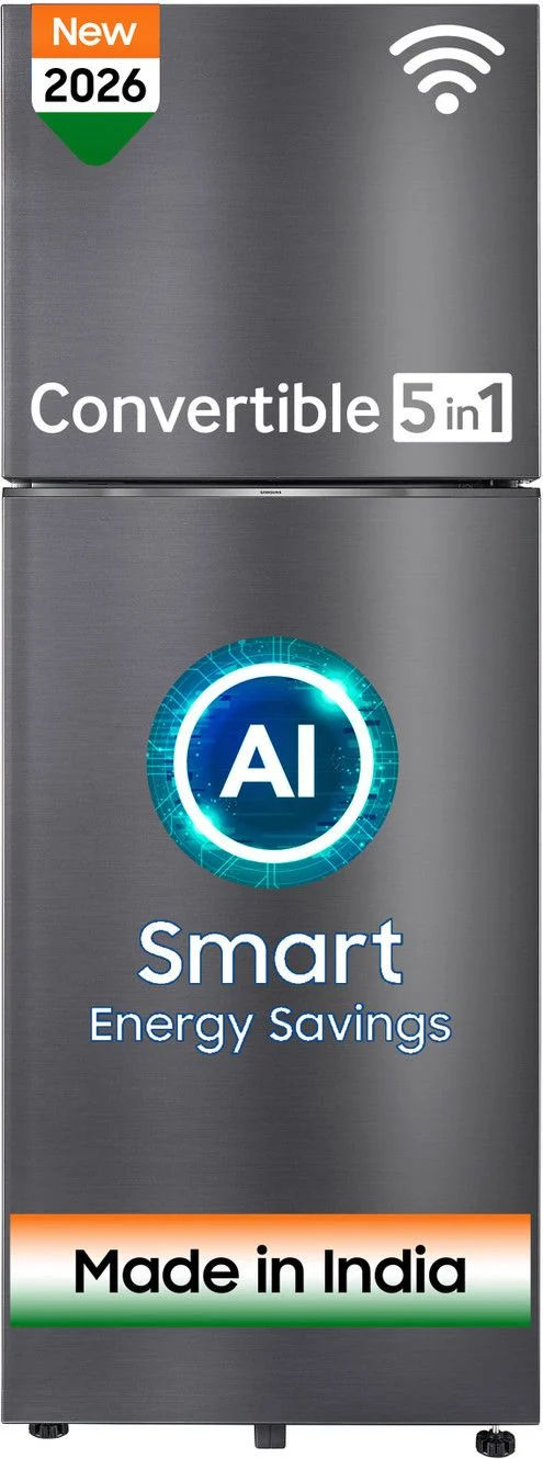 Samsung 419 L Frost Free Double Door 3 Star Refrigerator with Convertible 5-in-1, Wifi Enabled, Bespoke AI, Digital Inverter, 2026 Model