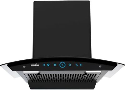 Kenstar Smoke Zero 60 1300 CMH 60 cm | Curved Glass Chimney (Wall Mounted, Black)