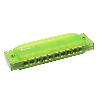 Juarez JJ10GR Harmonica, 10-Hole Diatonic in C Key, GREEN