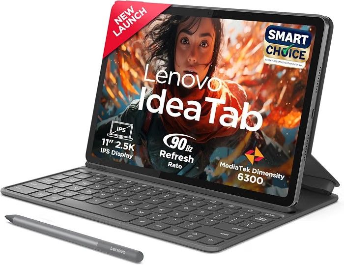 Lenovo Idea Tab (Smartchoice) with Folio Keyboard + Tab Pen | Wi-Fi + 5G |11" Display, 2.5K Resolution, 90Hz Refresh|8GB RAM, 256GB ROM