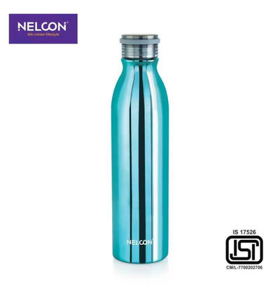 Zepto - Nelcon Stark Vacuum Flask SS Bottle | 1 L | School | Gym | ISI Certified | Blue