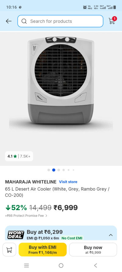 MAHARAJA WHITELINE 65 L Desert Air Cooler