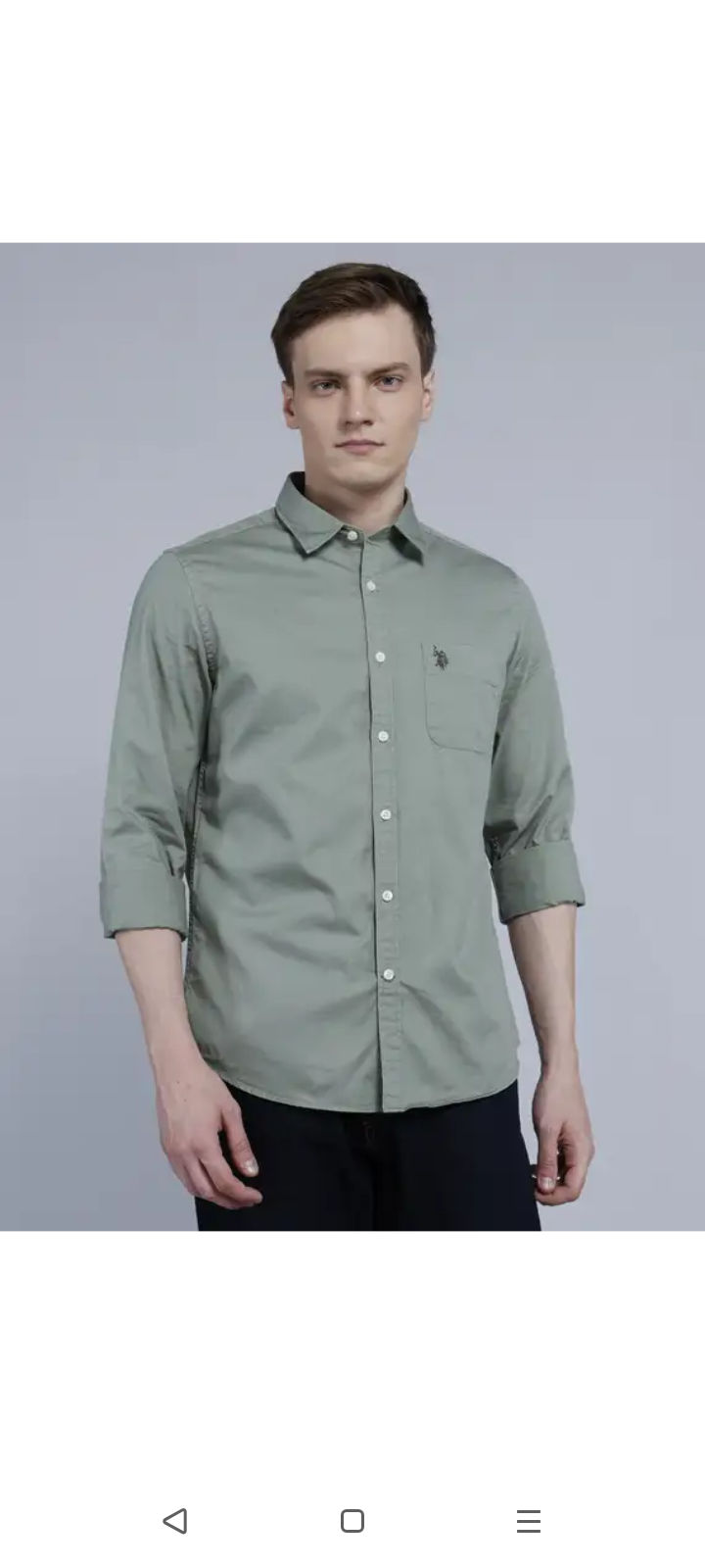 Take a look at this Men Regular Fit Solid Cut Away Collar Casual Shirt