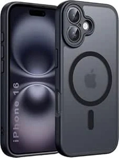 EGOTUDE Designed for iPhone 16 Case | Shock Resistant Translucent Matte Hard Back Camera Protection Cover,Strong Magnet Compatible with Mag