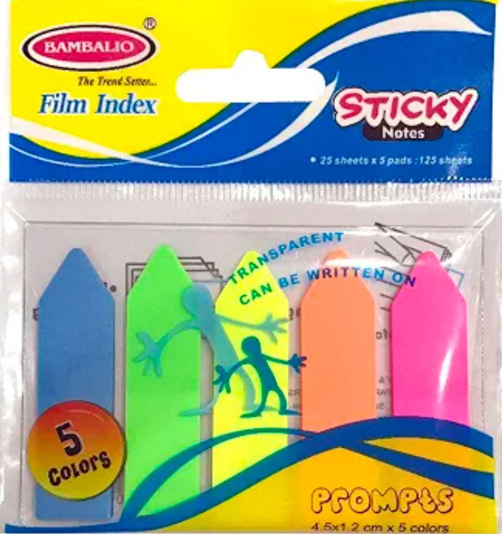 Bambalio Arrow Shaped Neon Sticky Notes (Pack of 6)
