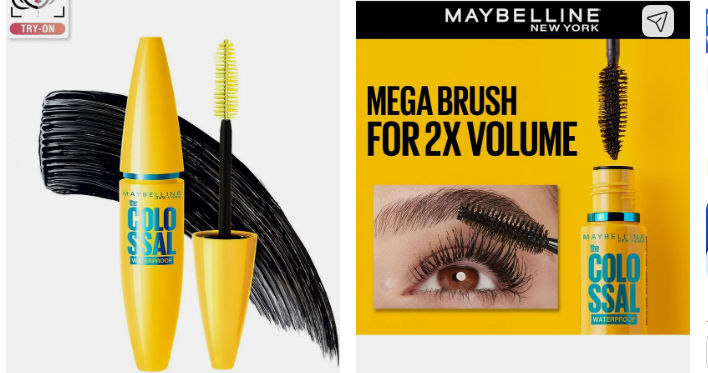 MAYBELLINE NEW YORK Volume Express Colossal Masacara, Waterproof 10 ml (Black)
