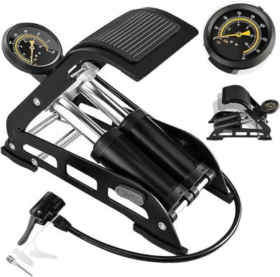 Double Cylinder Portable High Pressure Foot Air Pump Compressor for Car and Bike Air Pump for Motorbike,Cars,Bicycle,for Football,Cycle Pumps for Bicycle,car air Pump for tubeless.