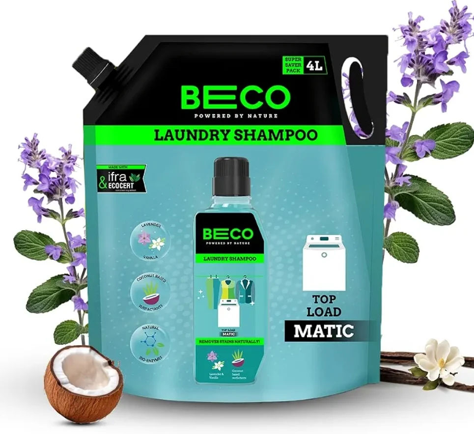Beco Natural Liquid Detergent Top Load - 4L Refill Pack|Top Load Washing Machine Detergent Liquid