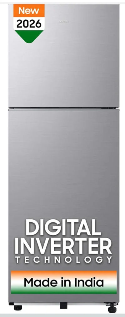 Samsung 236 L, 2 Star, Digital Inverter, Frost Free Double Door Refrigerator (RT40H28W2QHL, Gray Silver, 2026 Model)